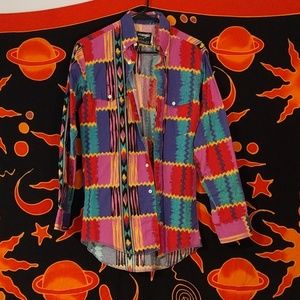 Colorful Wrangler Cowboy button up Shirt